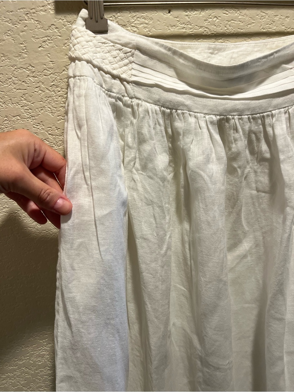 MAX&Co MaxMara White Linen Midi Skirt with Pockets Italian Summer Style Size S - Picture 7 of 10